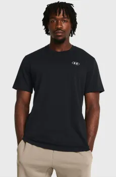 Мужская черная футболка UA HW LC PATCH SS Черный L Under Armour 1382902-001