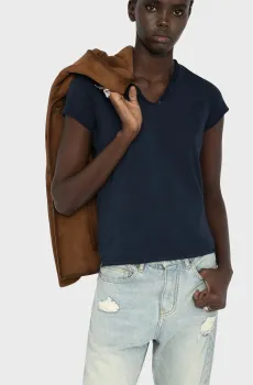 Женская темно-синяя футболка Синий M ZADIG&VOLTAIRE JWTN02650_ENCRE