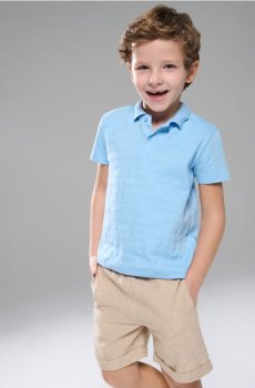 Бавовняна сорочка поло - light blue