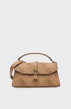 Женская бежевая сумка с узором QUEENSLAND Бежевый ONESIZE Guess HWOS9655200