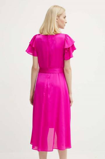 Платье Dkny цвет розовый midi расклешённое DD4AQ571