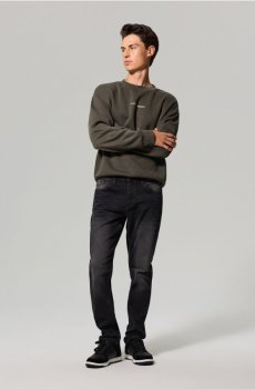 Джинси regular fit з ефектом виварювання - чорний