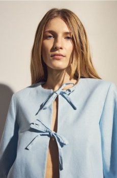 Reserved - Жилет для костюма з льону - блідо-блакитний - 536AO-05X