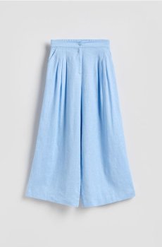Reserved - Льняні штани зі складками - світло-блакитний - 066JL-50X