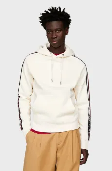 Мужское белое худи GLOBAL STRIPE Белый M Tommy Hilfiger MW0MW33659