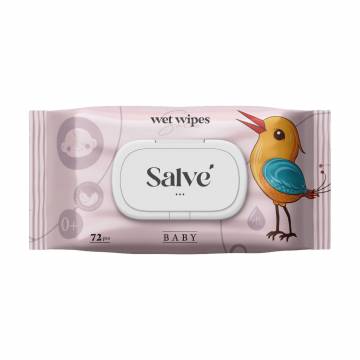 Детские влажные салфетки Salve розовые, 72 шт Детские влажные салфетки Salve розовые, 72 шт