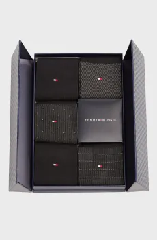 Мужские черные носки (5 пар) GIFTBOX HERRINGBON Черный 43-46 Tommy Hilfiger 701235374