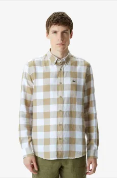 Мужская коричнивая рубашка Коричневый 39 Lacoste CH044343K