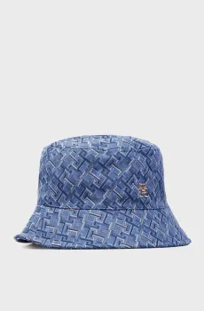 Женская синяя панама с узором TH DISTINCT JACQ BUCKET HAT Синий ONESIZE Tommy Hilfiger AW0AW16364