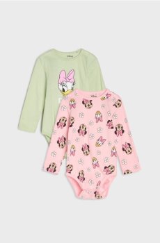Бавовняні боді, 2 шт. Minnie and Daisy - свіжий зелений
