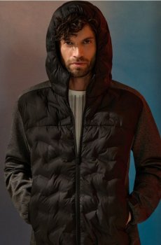 Стьобана вітрівка з капюшоном - темно-сірий