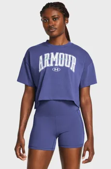 Женская фиолетовая футболка UA HW SCRIPTED WM CROP SS Фиолетовый L Under Armour 1383050-561