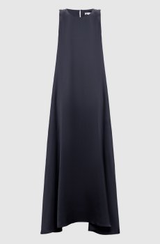 Синее платье макси с цепочкой мониль