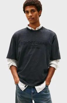 Мужская черная футболка 90S NEW CLASSICS Черный L Tommy Jeans DM0DM22330