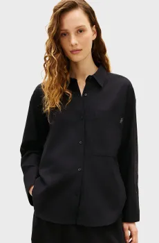 Женская черная рубашка OVERSIZED SHIRT (EXT SIZING) Черный XS Tommy Hilfiger UW0UW06428
