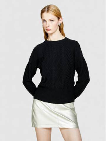 Sisley Светр 17L3M103W Чорний Boxy Fit Sisley Светр 17L3M103W Чорний Boxy Fit