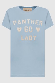 Голубая футболка Panther Lady с винтажным эффектом