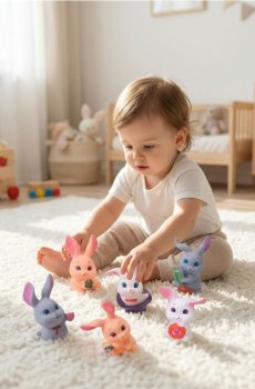 Набір іграшок у формі кроликів, 6 шт. - різнобарвний