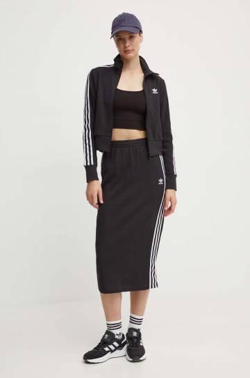 Юбка adidas Originals Knitted Skirt цвет чёрный midi прямая IY7279 Юбка adidas Originals Knitted Skirt цвет чёрный midi прямая IY7279