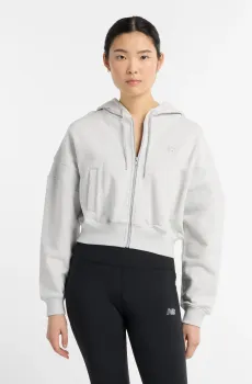 Женское серое худи Crop FT Full Zip Серый 43-46 New Balance WJ51506AHH