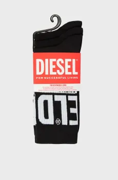 Мужские черные носки (3 пары) SKM-RAY-THREEPACK  CALZINO Черный 39-42 Diesel 00SAYJ 2QATV
