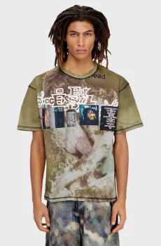 Мужская оливковая футболка T-BOXT-V5 Оливковый XL Diesel A19976 0EPCD