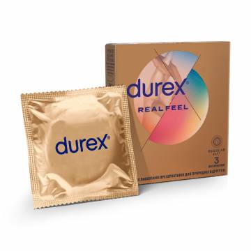 Презервативы из синтетического латекса с силиконовой смазкой Durex Real Feel натуральные ощущения, безлатексные, З шт Презервативы из синтетического латекса с силиконовой смазкой Durex Real Feel натуральные ощущения, безлатексные, З шт