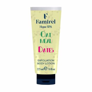 Отшелушивающий пилинг-лосьон для тела Famirel Home Spa Exfoliant Body Lotion, Oatmeal & Dates, 225 мл Отшелушивающий пилинг-лосьон для тела Famirel Home Spa Exfoliant Body Lotion, Oatmeal & Dates, 225 мл