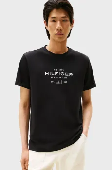 Мужская черная футболка STACK Черный XL Tommy Hilfiger MW0MW40002