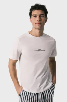 Мужская белая футболка Белый M womensecret 2763233