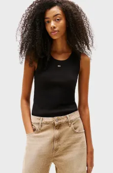 Женская черная майка ESSENTIAL RIB TANK EXT Черный XS Tommy Jeans DW0DW20673