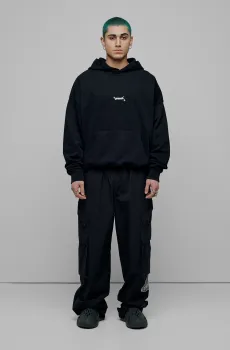 Мужское черное худи Oversized Saturn H GOTS Черный S Preach 206269