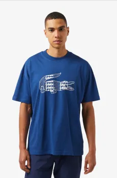 Мужская синяя футболка Синий M-L Lacoste TH0415HBM