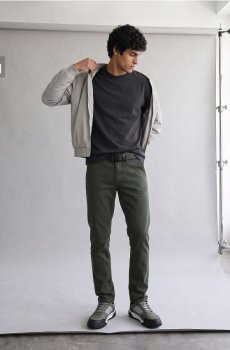 Джинси slim fit - пильно-зелений