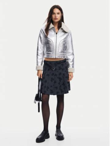 Desigual Куртка зі штучної шкіри Londres 24WWEW32 Срібний Regular Fit Desigual Куртка зі штучної шкіри Londres 24WWEW32 Срібний Regular Fit