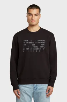 Мужской черный свитшот Text Черный XL G-Star RAW D27094,E209