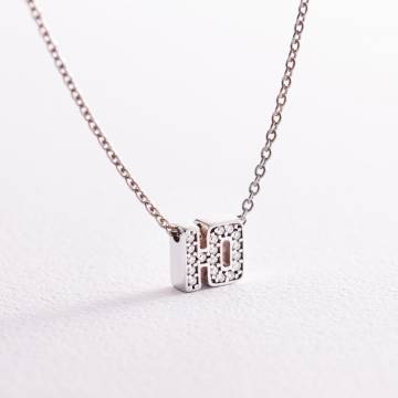 Серебряное колье с буквой "Ю" с фианитами 1103 Ю Серебряное колье с буквой "Ю" с фианитами 1103 Ю