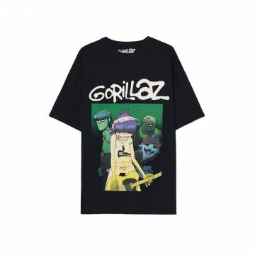 Cropp - Чорна футболка з принтом Gorillaz - чорний Cropp - Чорна футболка з принтом Gorillaz - чорний