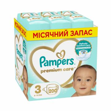 Подгузники Pampers Premium Care размер 3 (6-10 кг), 200 шт Подгузники Pampers Premium Care размер 3 (6-10 кг), 200 шт