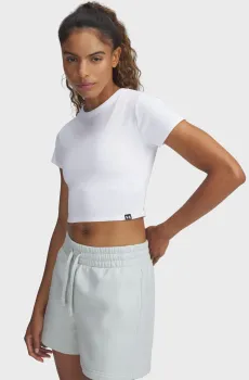 Женская белая футболка UA Rival Rib Baby Tee Белый XS Under Armour 6000264-100