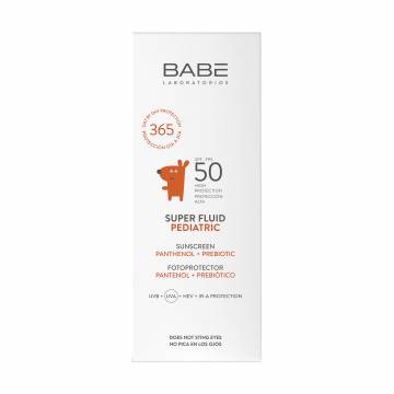 Детский солнцезащитный супер флюид для лица BABE Laboratorios Super Fluid Pediatric SPF 50, 50 мл