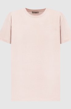 Розовая футболка с фактурным логотипом
