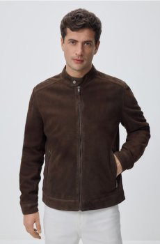 Reserved - Замшева куртка - темно коричневий - 545HK-89X