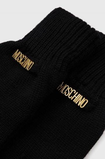 Шерстяные перчатки Moschino цвет чёрный M2973 65379 Шерстяные перчатки Moschino цвет чёрный M2973 65379