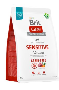 Сухой корм для собак Brit Care Sensitive с чувствительным пищеварением, беззерновой, с олениной, 3 кг