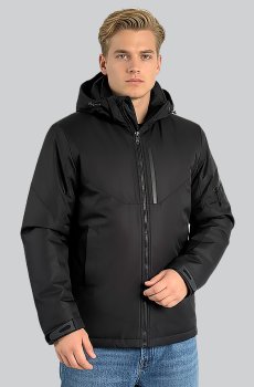 Мужская демисезонная куртка черного цвета RC-V-5-black