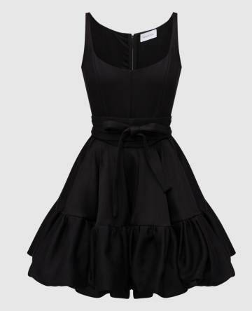 Черное платье-мини Drina с оборками