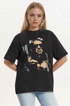 Cropp - Чорна футболка з принтом Terminator - чорний