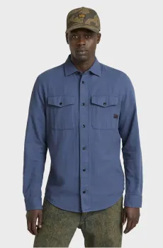 Мужская синяя рубашка Marine Синий S G-Star RAW D24963,D454