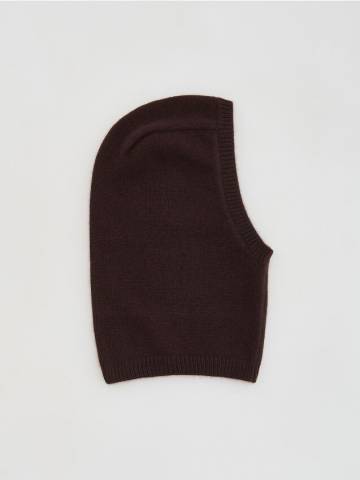 Reserved - LADIES` BALACLAVA - темно коричневий - 166FD-89X